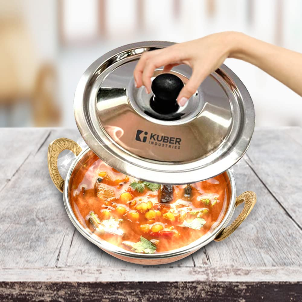 Kuber Industries Stainless Steel Multipurpose Lid with Knob | Sturdy Knob & Durable | Suitable for Pots, Pans, Kadhai, Tawa | Easy to Clean & Hold | Steel Cooking Lid Set of 3