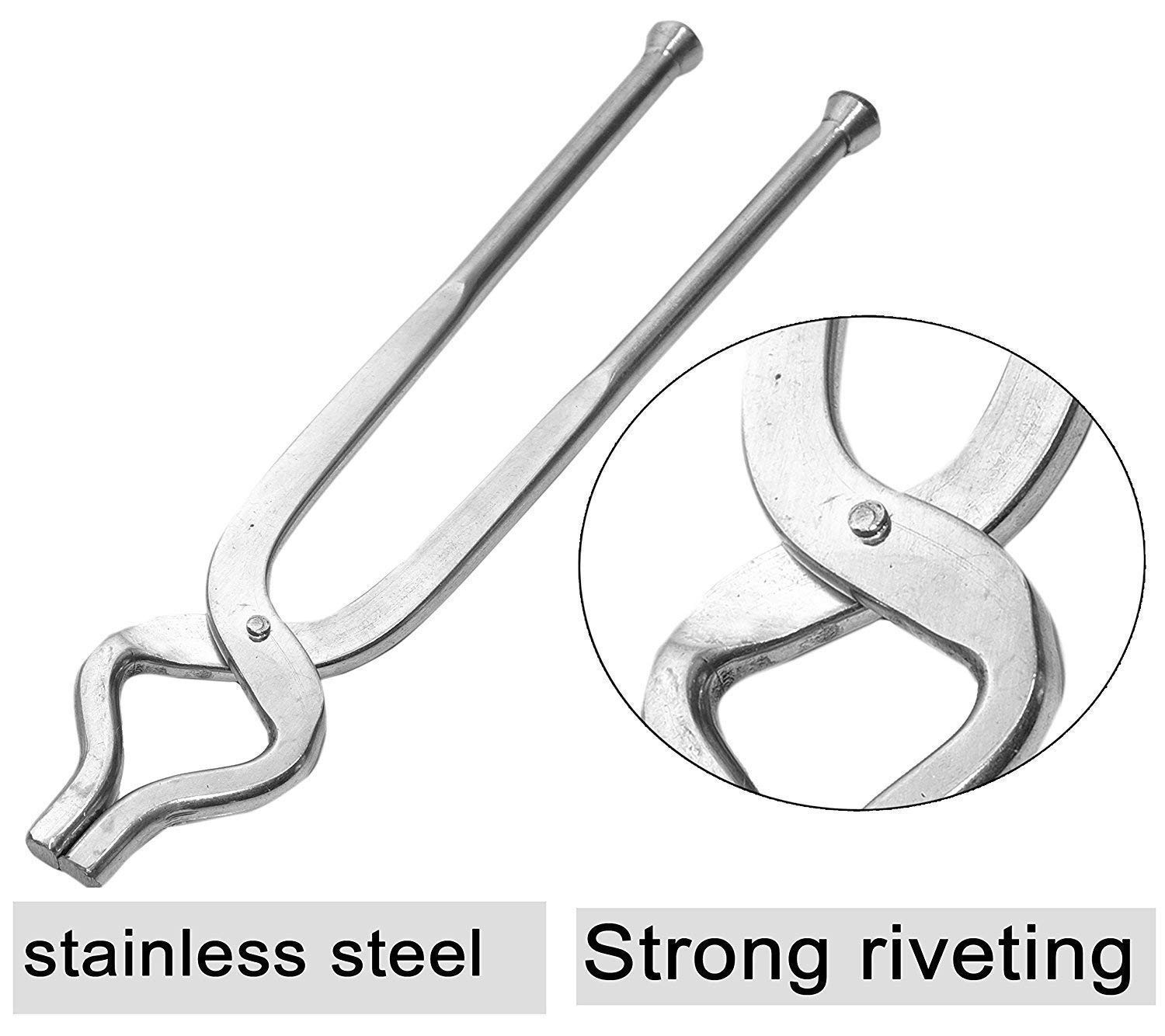 Kuber Industries Stainless Steel Pakkad, Sansi, Tong, Kitchen Tool pincer, Chimta, Utility Holder (Silver)