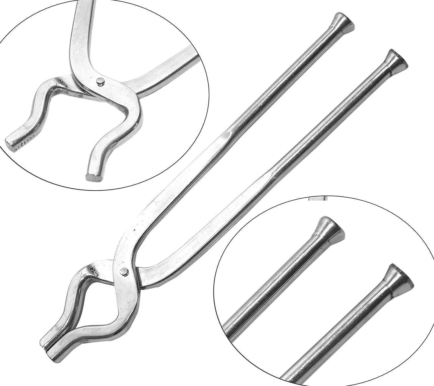 Kuber Industries Stainless Steel Pakkad, Sansi, Tong, Kitchen Tool pincer, Chimta, Utility Holder (Silver)