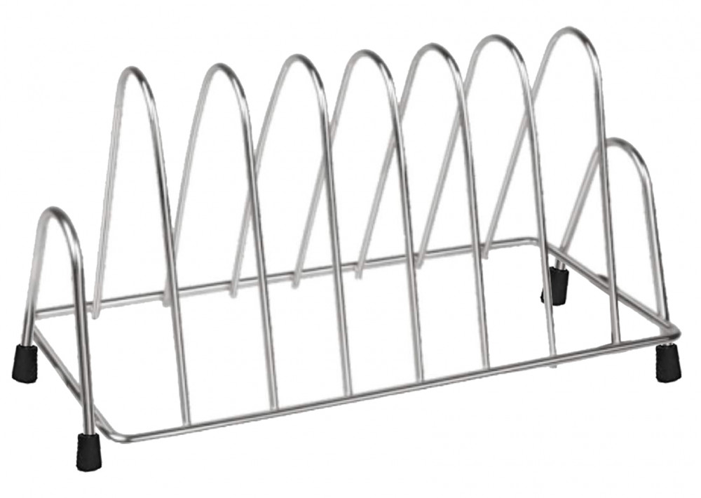 Kuber Industries Stainless Steel Plate Rack/Dish Rack/Plate Stand/Dish Stand/Lid Holder Utensil Rack for Kitchen-6 Sections with Anti-Rust Nano Coating(Silver)