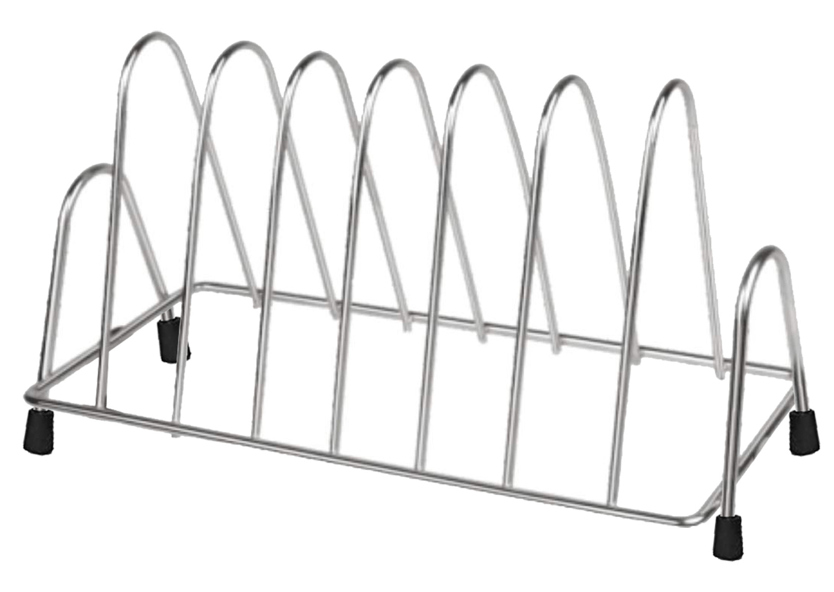 Kuber Industries Stainless Steel Plate Rack/Dish Rack/Plate Stand/Dish Stand/Lid Holder Utensil Rack for Kitchen-6 Sections with Anti-Rust Nano Coating(Silver)