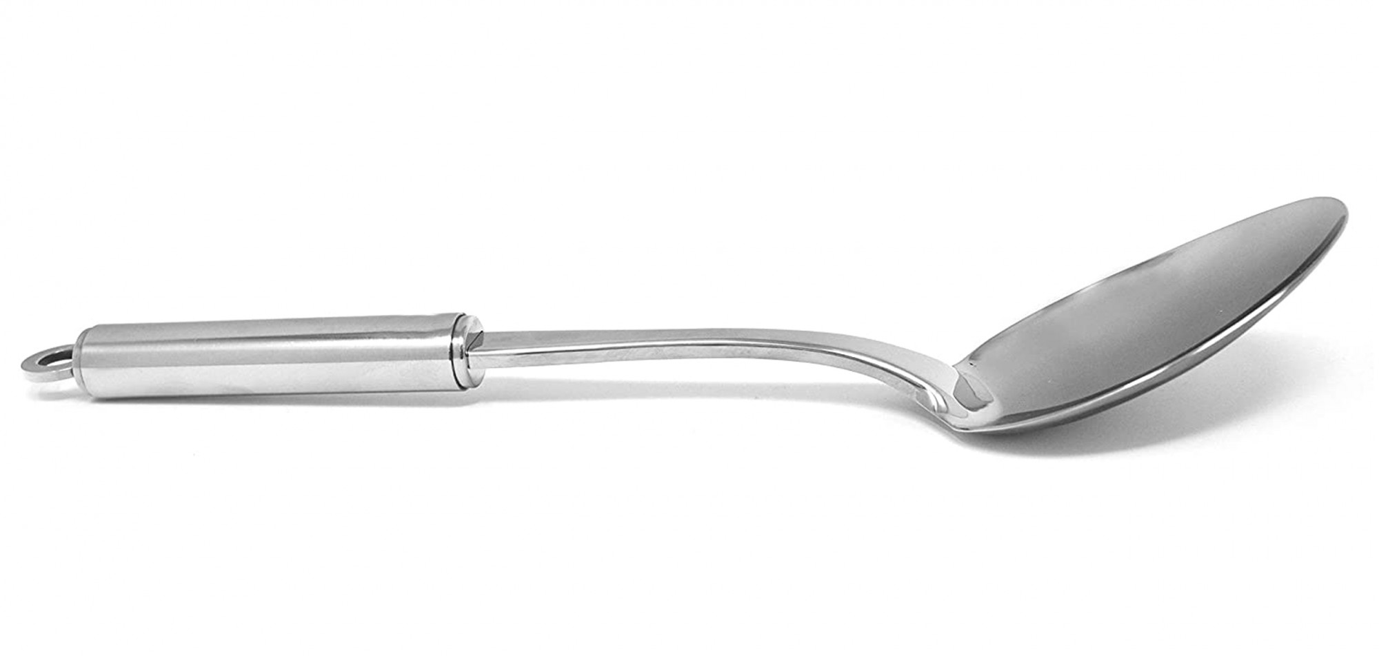Kuber Industries Stainless Steel Solid Cooking Spoon, Serving Spoon, Kitchen Spoons, Basting Spoon for Kitchen (Silver)