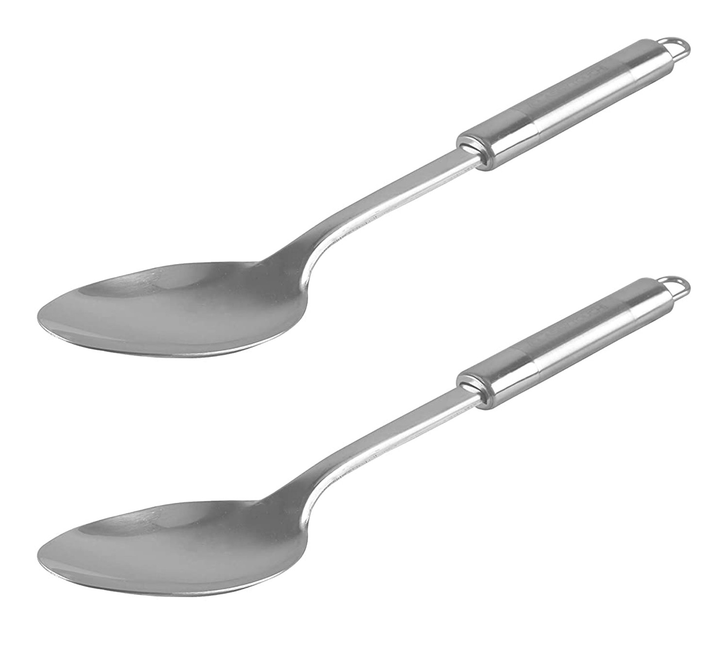 Kuber Industries Stainless Steel Solid Cooking Spoon, Serving Spoon, Kitchen Spoons, Basting Spoon for Kitchen (Silver)