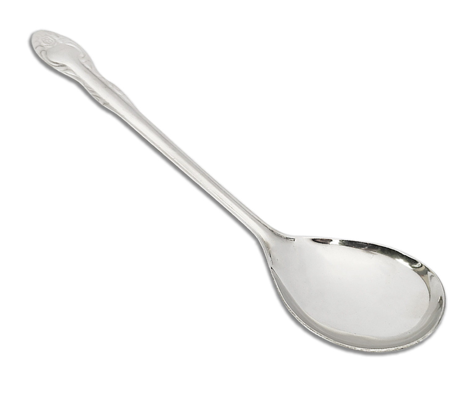 Kuber Industries Stainless Steel Solid Spoon|Chamcha For Cooking & Food Serving (Silver)
