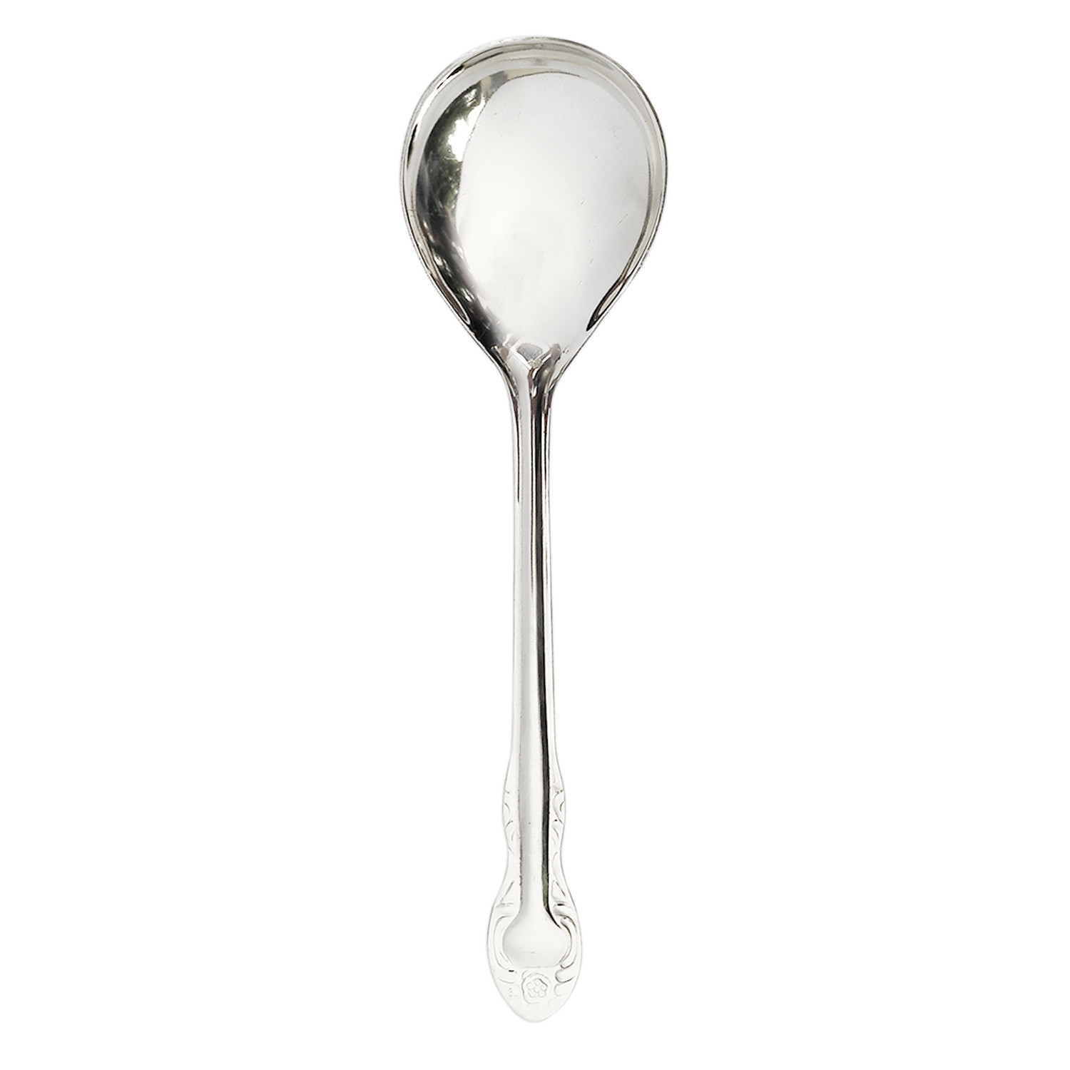 Kuber Industries Stainless Steel Solid Spoon|Chamcha For Cooking & Food Serving (Silver)