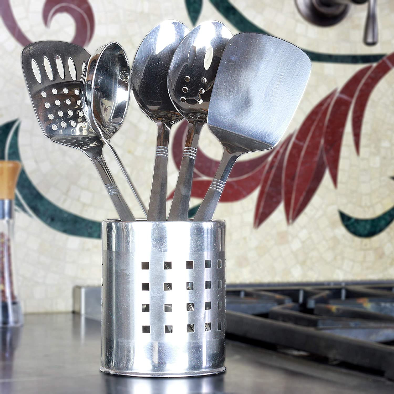 Kuber Industries Stainless Steel Solid Spoon|Chamcha For Cooking & Food Serving (Silver)