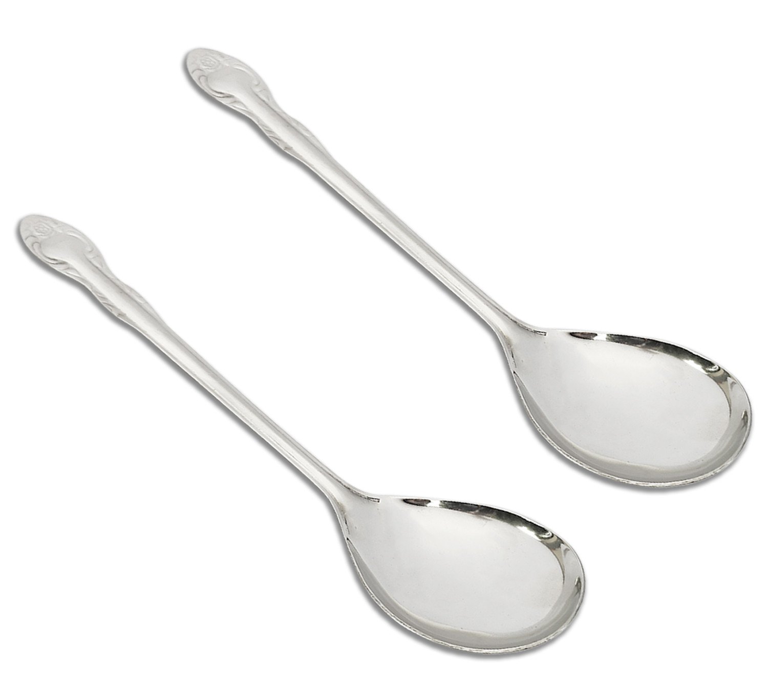 Kuber Industries Stainless Steel Solid Spoon|Chamcha For Cooking & Food Serving (Silver)
