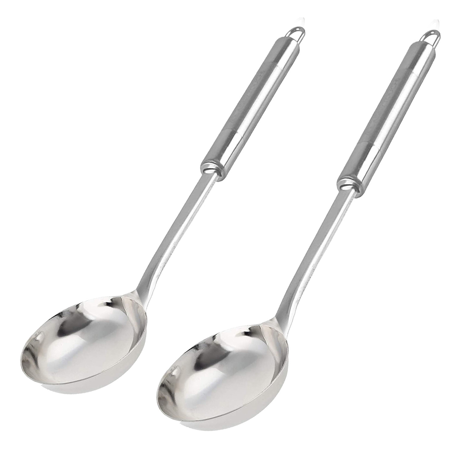 Kuber Industries Stainless Steel Soup Ladle with Long Handle And Ample Bowl Capacity Perfect for Stirring, Serving Soups And More (Silver)