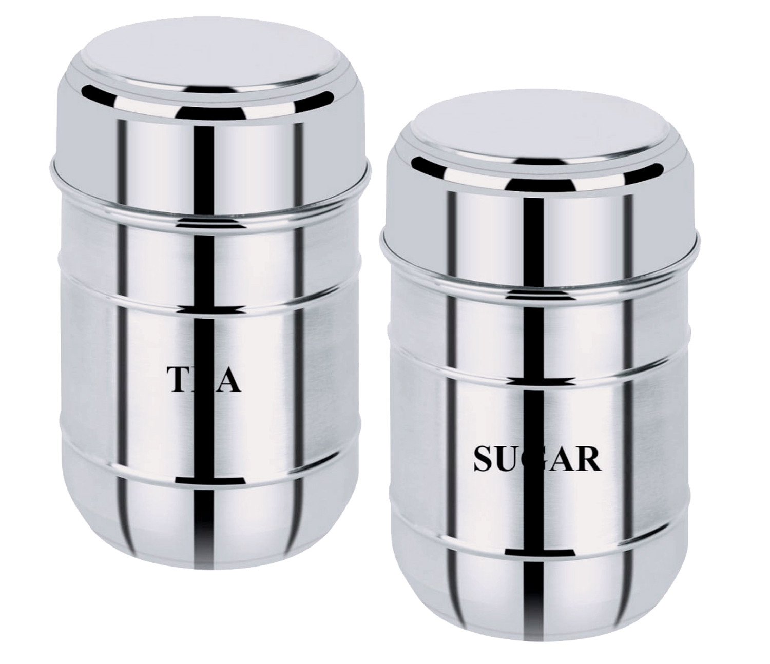 Kuber Industries Stainless Steel Tea, Sugar Container set, 500 Ml (Silver) -CTKTC38135