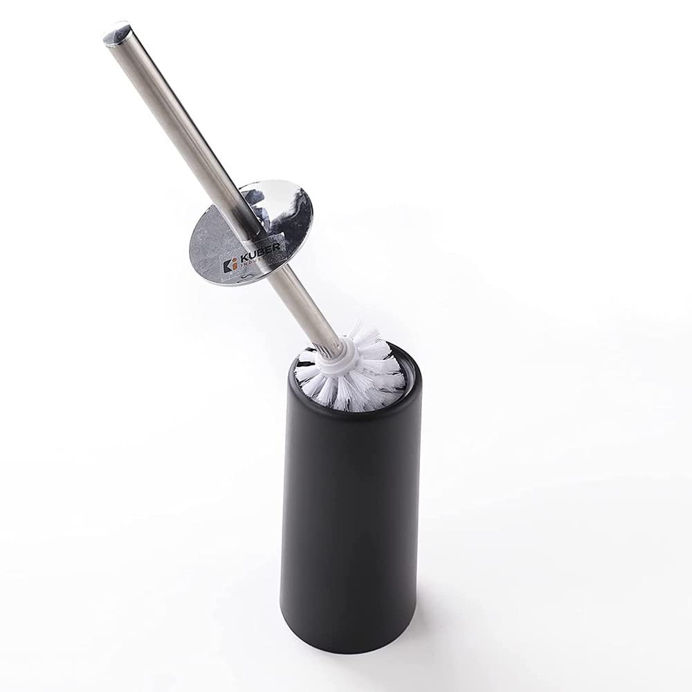 Kuber Industries Stainless Steel Toilet Brush with Holder|480|Black