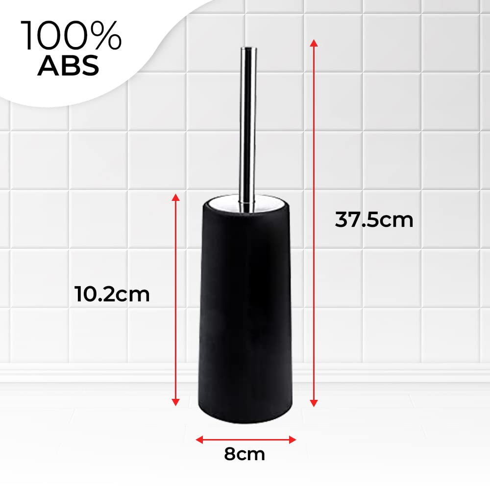 Kuber Industries Stainless Steel Toilet Brush with Holder|480|Black