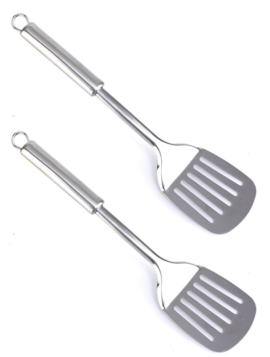 Kuber Industries Stainless Steel Turners/Slotted Turner/Cooking Turner/for Dosa, Roti, Omlette, Parathas, PavBhaji (Silver)