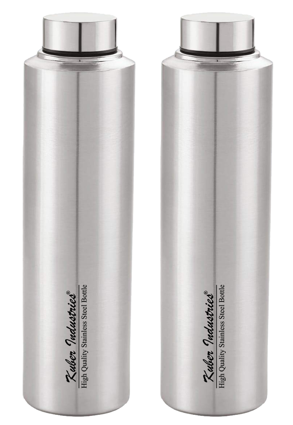 Kuber Industries Stainless Steel Water Bottle, 900 ML (Silver)