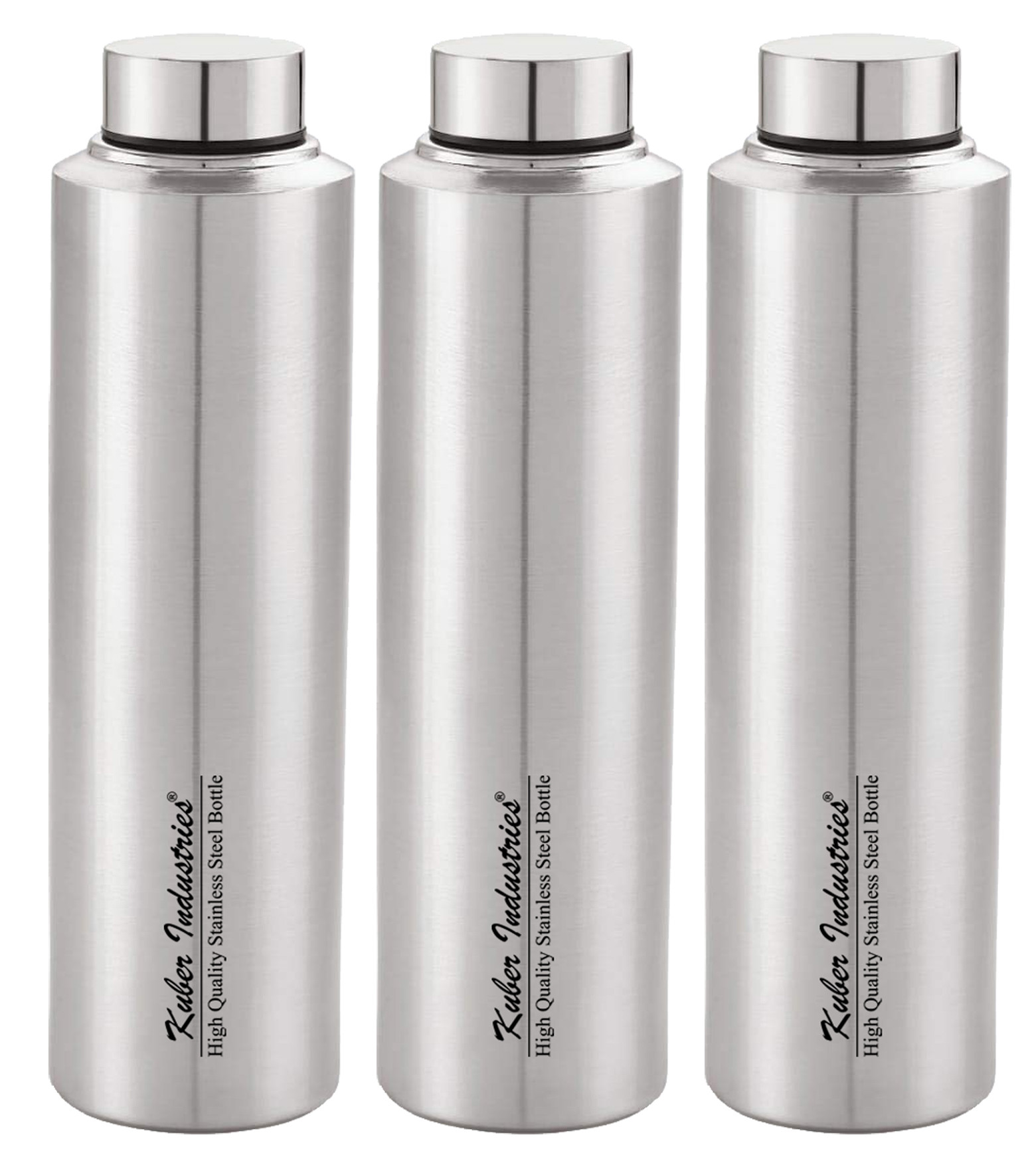 Kuber Industries Stainless Steel Water Bottle, 900 ML (Silver)