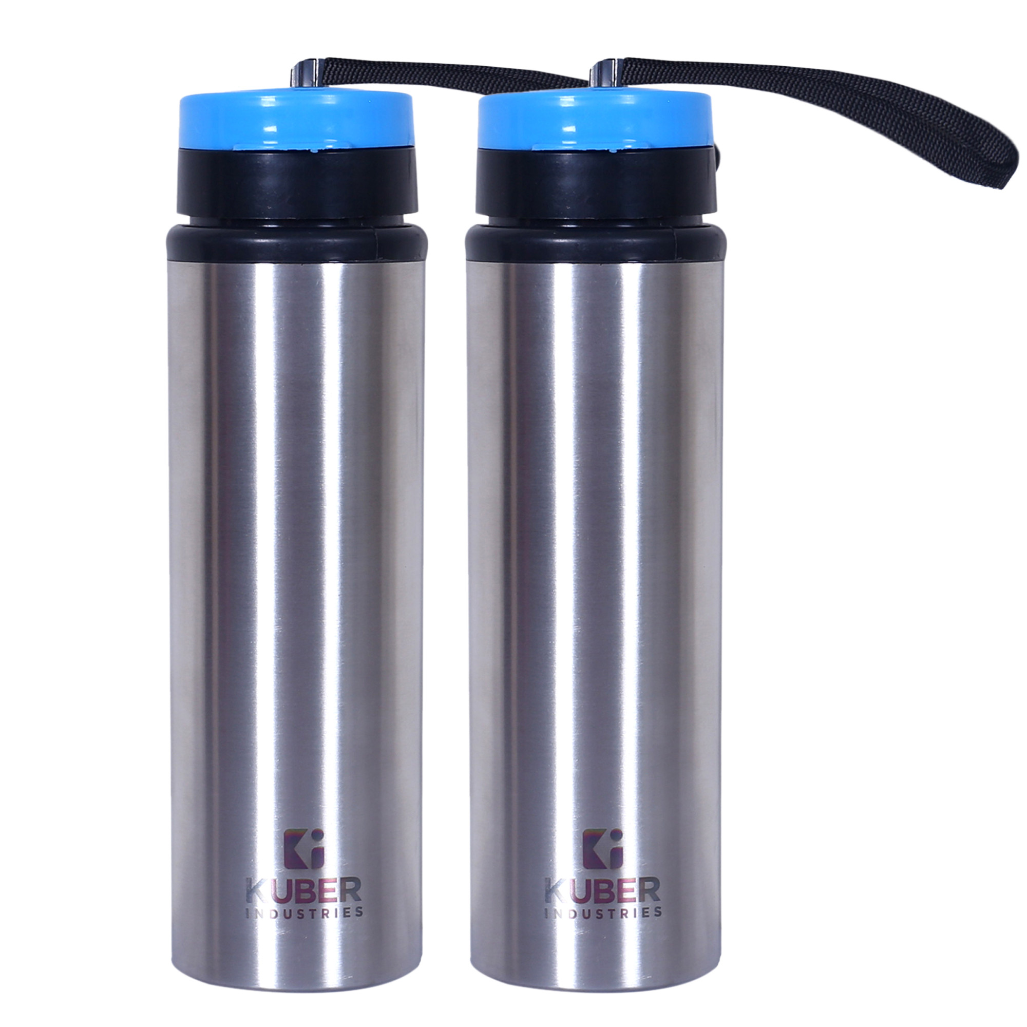 Kuber Industries Stainless Steel Water Bottle |Refrigerator Bottle For School Kids With Sipper Cap & Handle 750 ML (Silver)