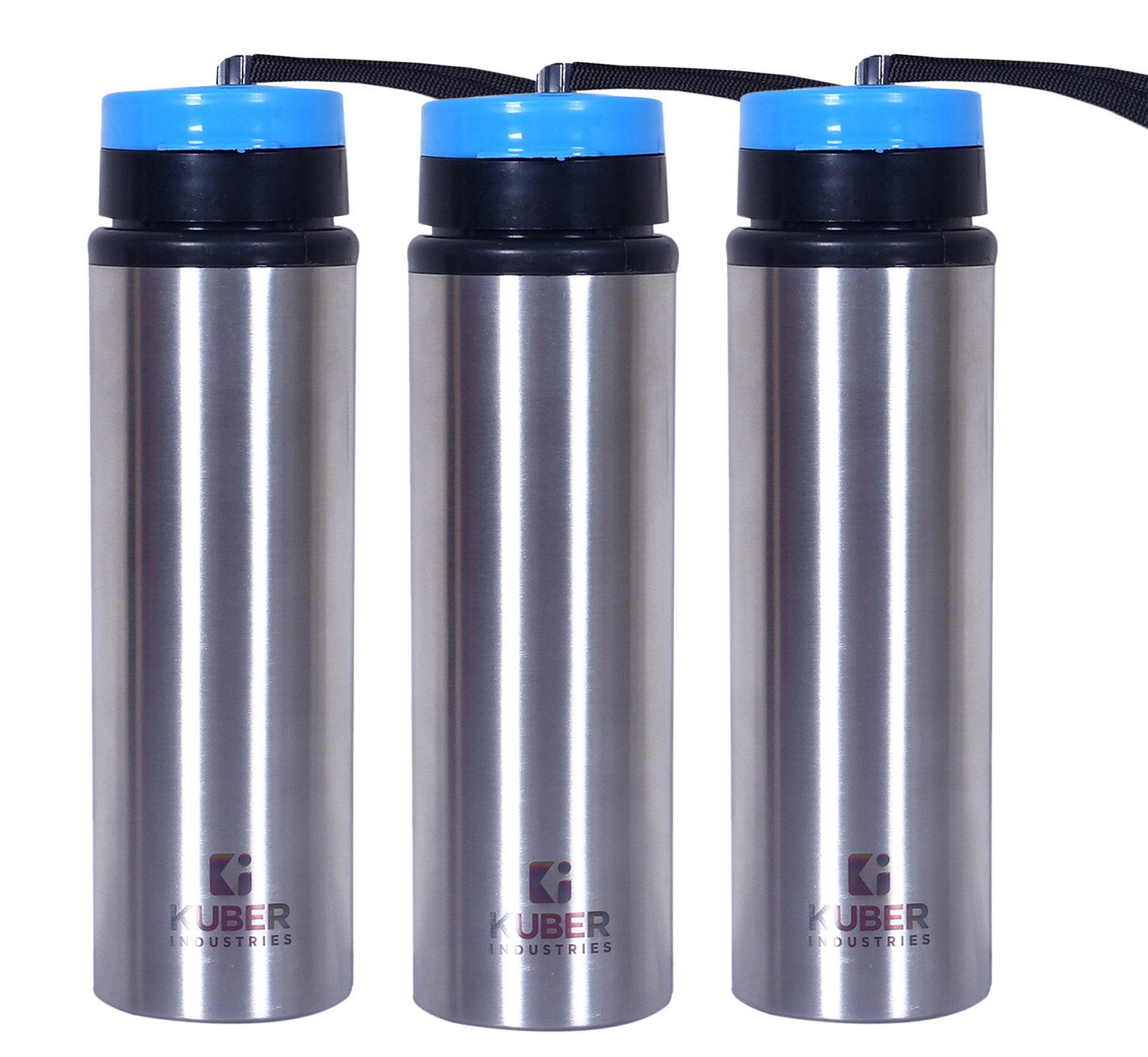 Kuber Industries Stainless Steel Water Bottle |Refrigerator Bottle For School Kids With Sipper Cap & Handle 750 ML (Silver)
