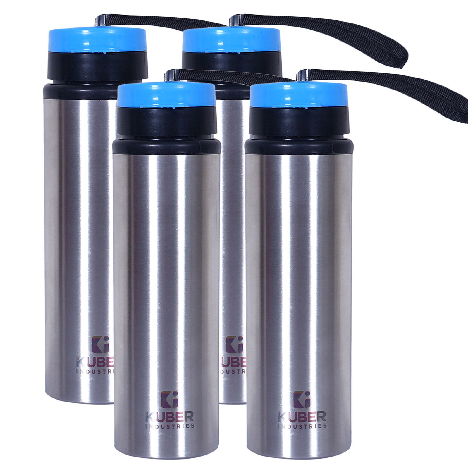 Kuber Industries Stainless Steel Water Bottle |Refrigerator Bottle For School Kids With Sipper Cap & Handle 750 ML (Silver)