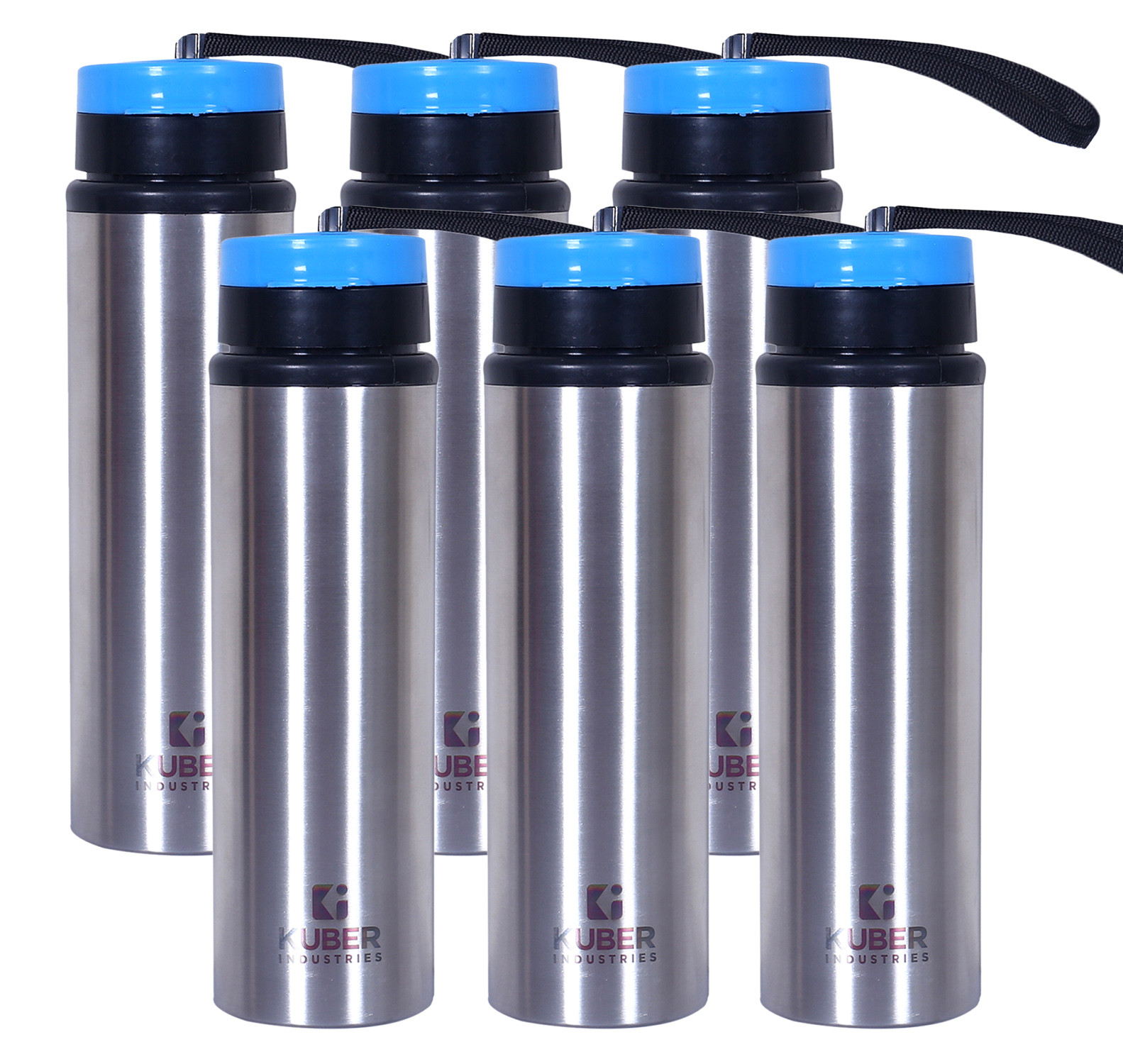 Kuber Industries Stainless Steel Water Bottle |Refrigerator Bottle For School Kids With Sipper Cap & Handle 750 ML (Silver)
