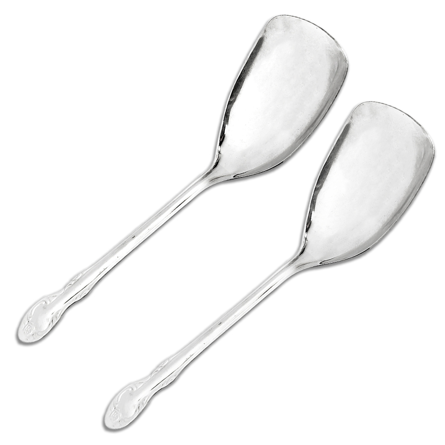 Kuber Industries Stainless Steel Wok Spatula|Slotted Turner For Cooking & Food Serving (Silver)