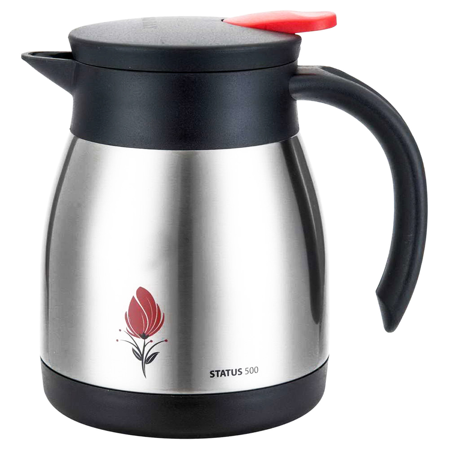 Kuber Industries Stainless Thermo Steel Double-Wall Vacuum Insulated Coffee,Tea, Beverage Pot/Kettle, 500ml (Black)-HS42KUBMART25105