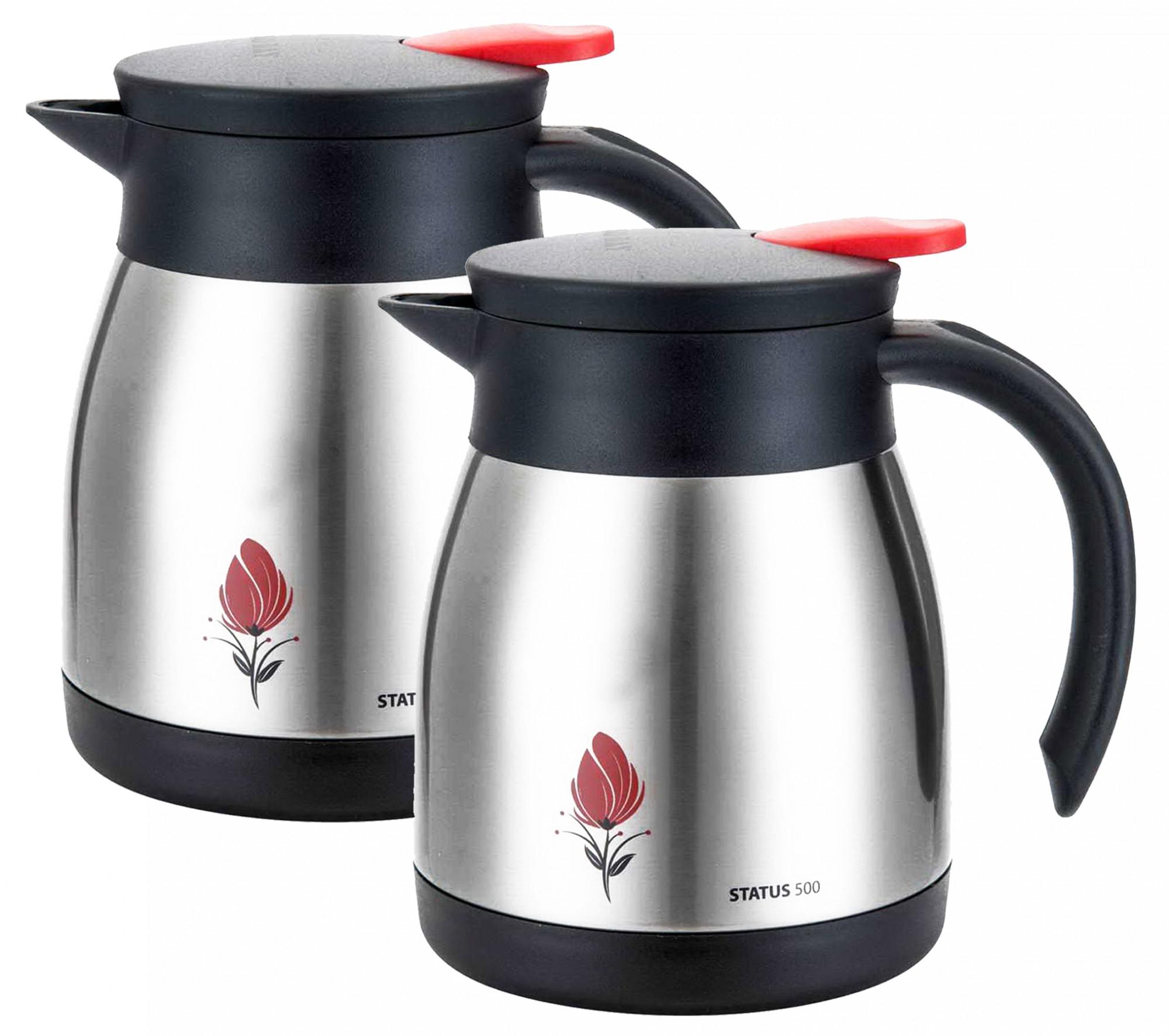 Kuber Industries Stainless Thermo Steel Double-Wall Vacuum Insulated Coffee,Tea, Beverage Pot/Kettle, 500ml (Black)-HS42KUBMART25105
