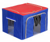 Kuber Industries Steel Frame Storage Box/Organizer For Clothing, Blankets, Bedding With Clear Window, 44Ltr. (Red &amp; Blue)-44KM0297