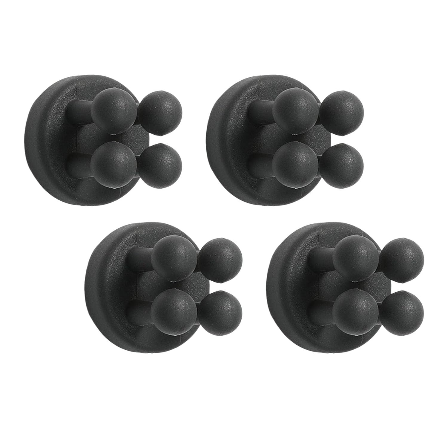 Kuber Industries Sticky Hooks For Wall|Premium PP Build|Durable|Unique Design|Self Adhesive Hook For Easy Installation|Multi-Purpose Wall Hooks For Bathroom, Kitchen, Bedroom|Pack of 4|77006(B)|Black