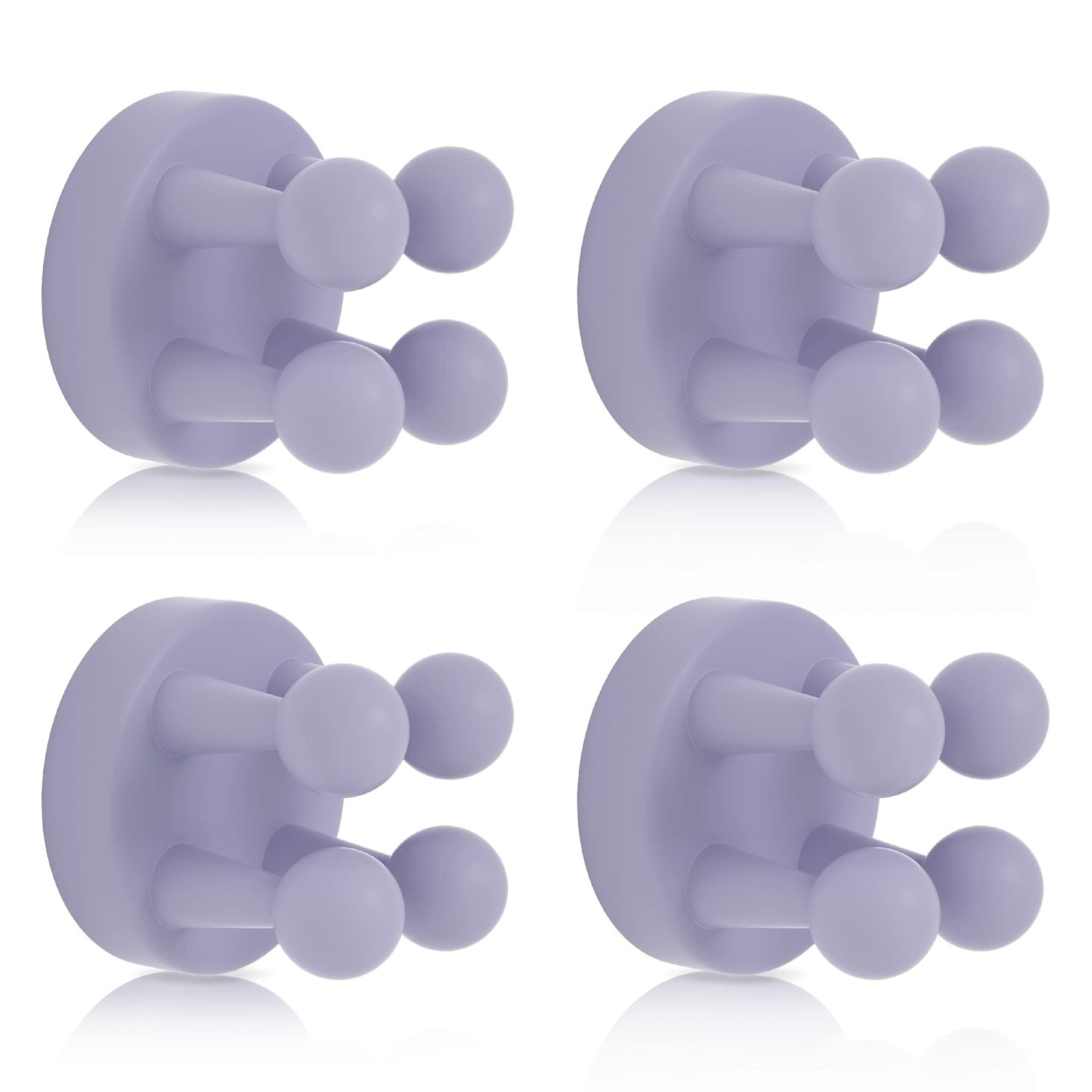 Kuber Industries Sticky Hooks For Wall|Premium PP Build|Durable|Unique Design|Self Adhesive Hook For Easy Installation|Pack of 4|77006(PU)|Purple