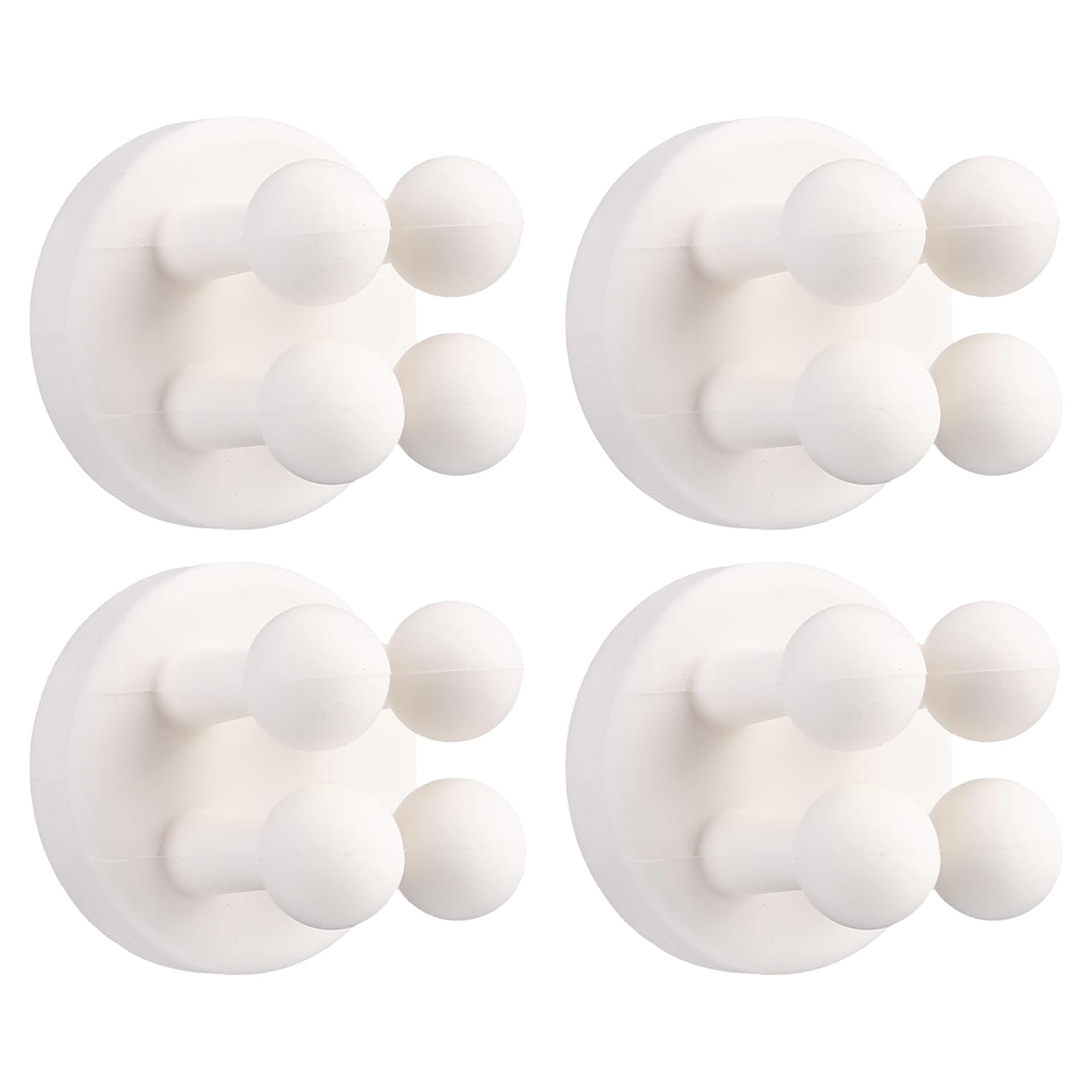 Kuber Industries Sticky Hooks For Wall|Premium PP Build|Durable|Unique Design|Self Adhesive Hook For Easy Installation|Multi-Purpose Wall Hooks For Bathroom, Kitchen, Bedroom|Pack of 4|77006 (W)|White