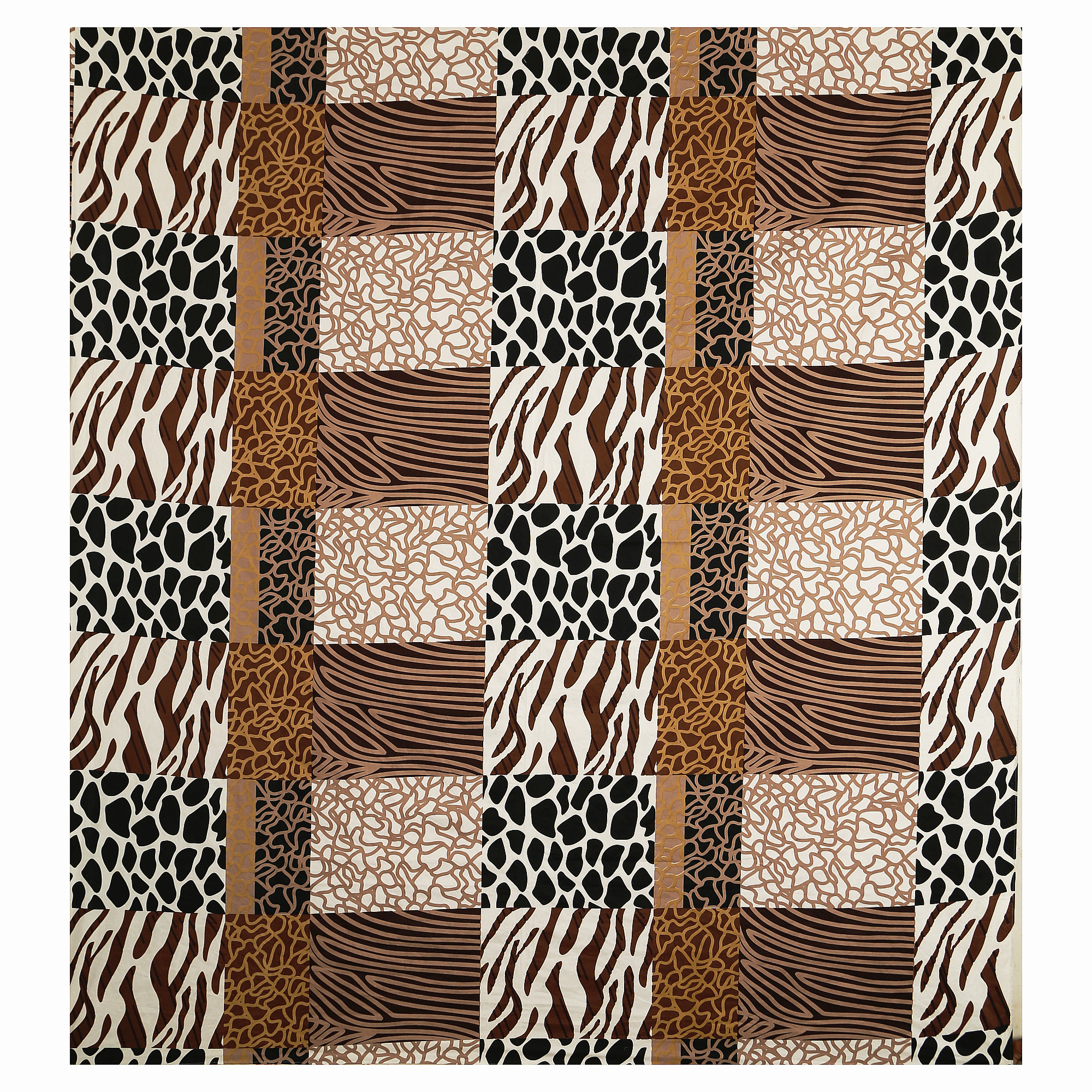Kuber Industries Stone Print Glace Cotton 144 TC King Size Double Bedsheet with 2 Pillow Covers (Black & Brown)