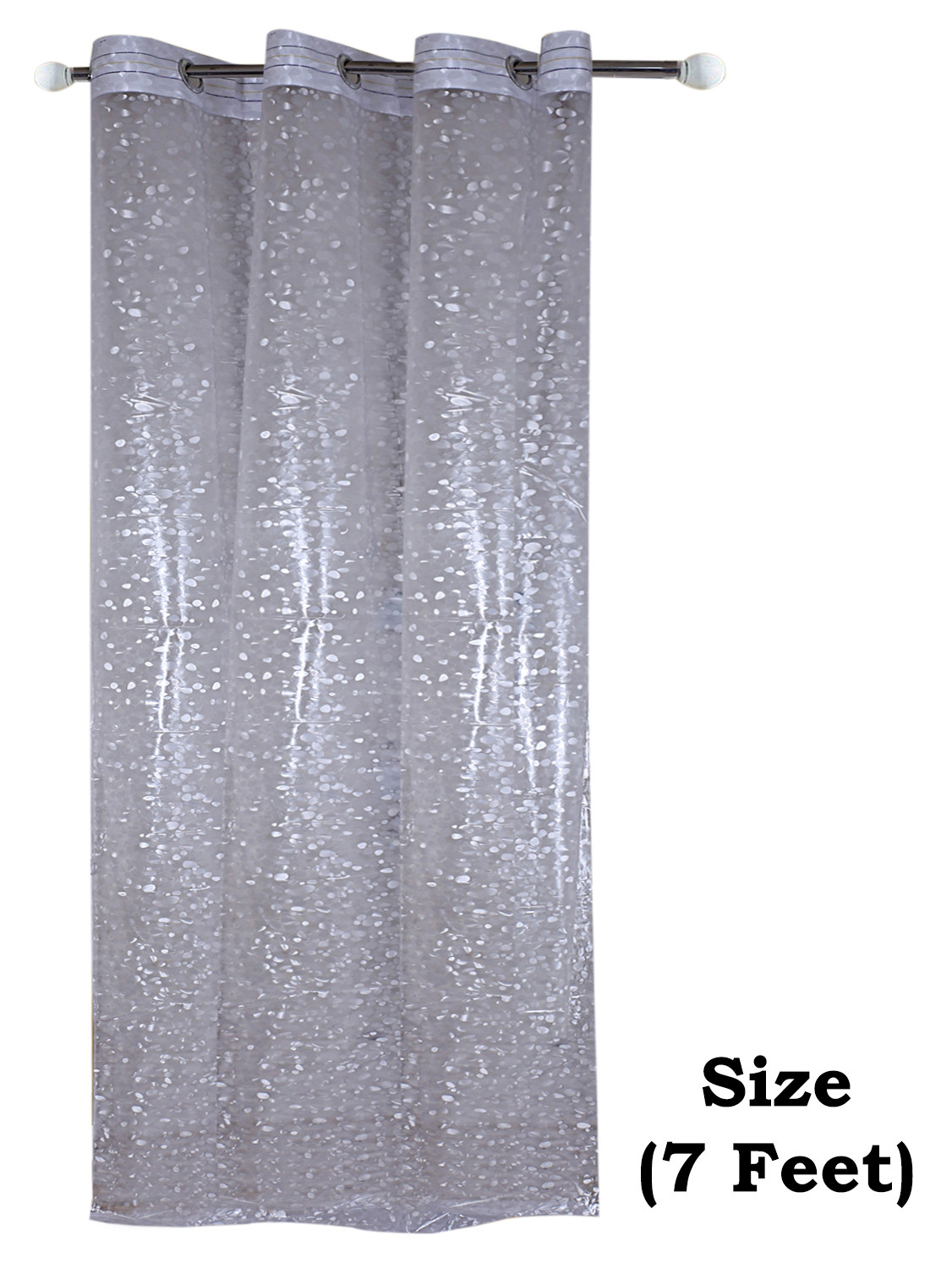 Kuber Industries Stone Print Stain-Resistant & Waterproof PVC AC Curtain For Home, office, restaurant 7 Feet With 6 Grommets (Transparent)