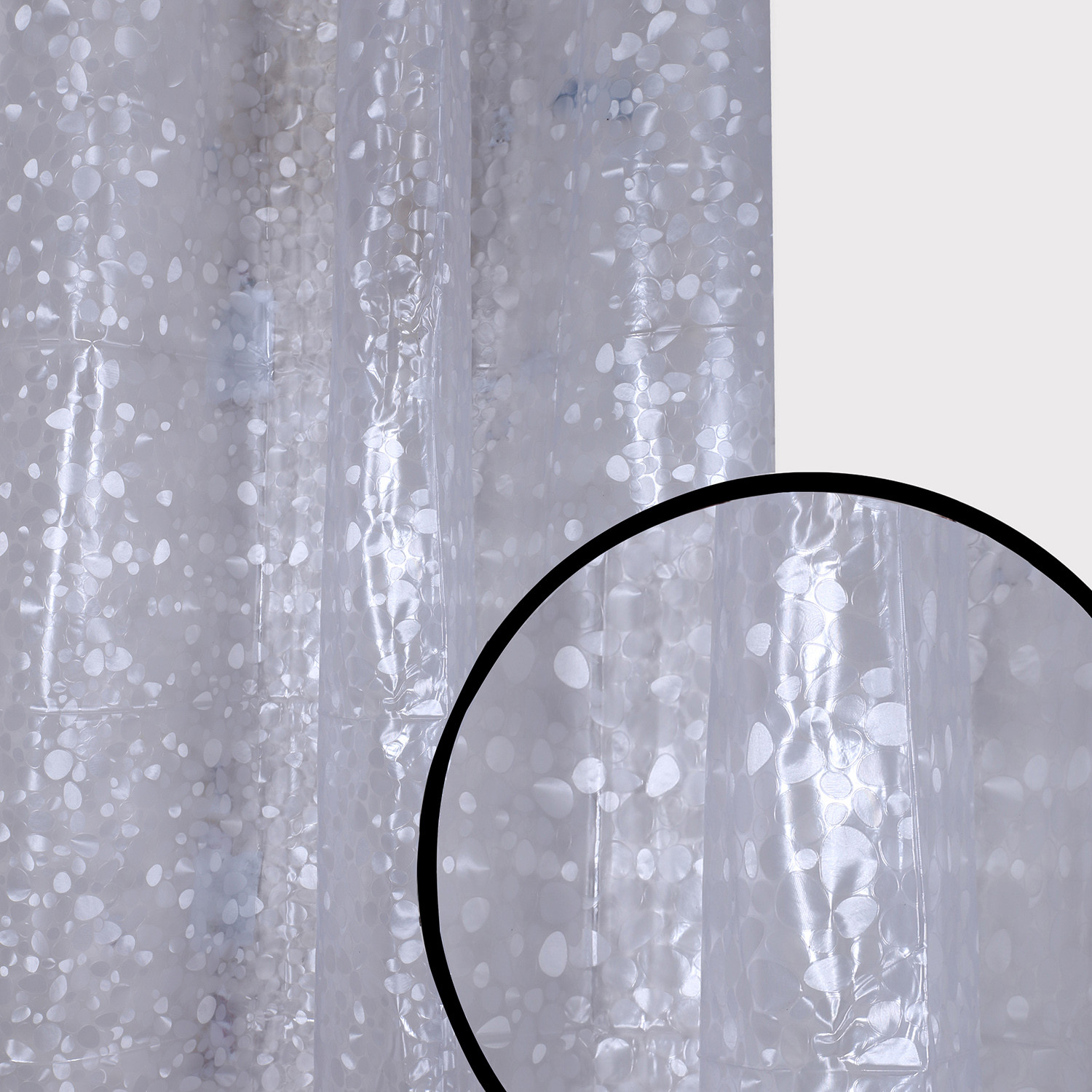 Kuber Industries Stone Print Stain-Resistant & Waterproof PVC AC Curtain For Home, office, restaurant 9 Feet With 6 Grommets (Transparent)