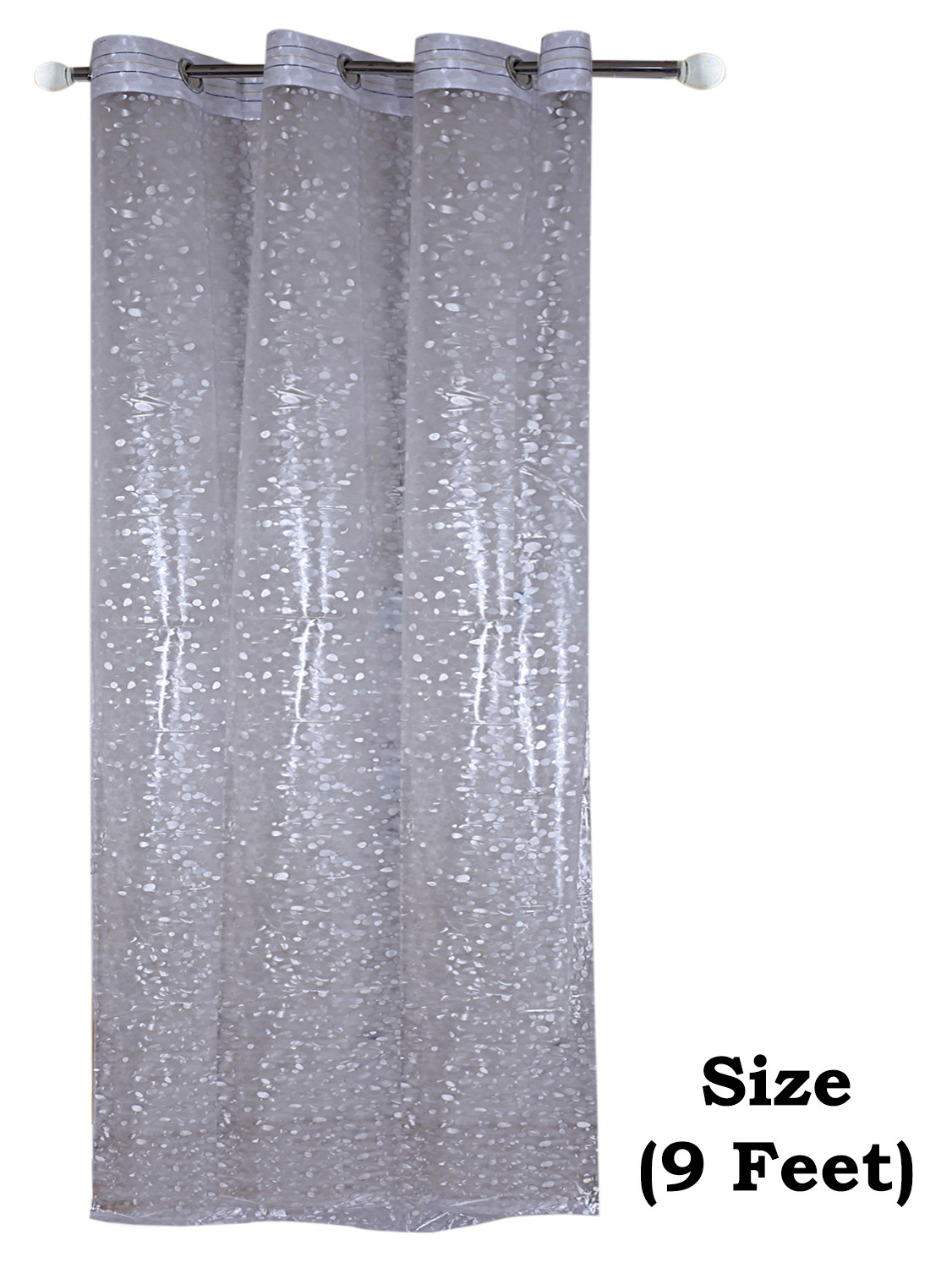 Kuber Industries Stone Print Stain-Resistant & Waterproof PVC AC Curtain For Home, office, restaurant 9 Feet With 6 Grommets (Transparent)