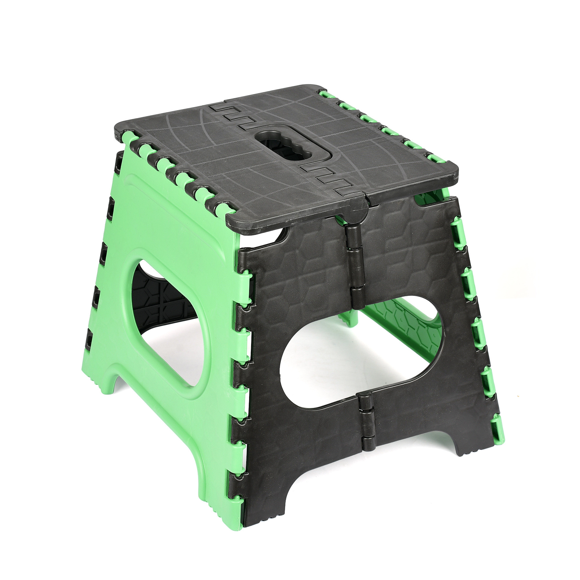 Kuber Industries Stool  Foldable Stool  Collapsible Camping Chair  Stool for Outdoor-Fishing-Hiking-Gardening-Travel  Portable Stool  Multipurpose Sitting Stool  Small  Green  Black