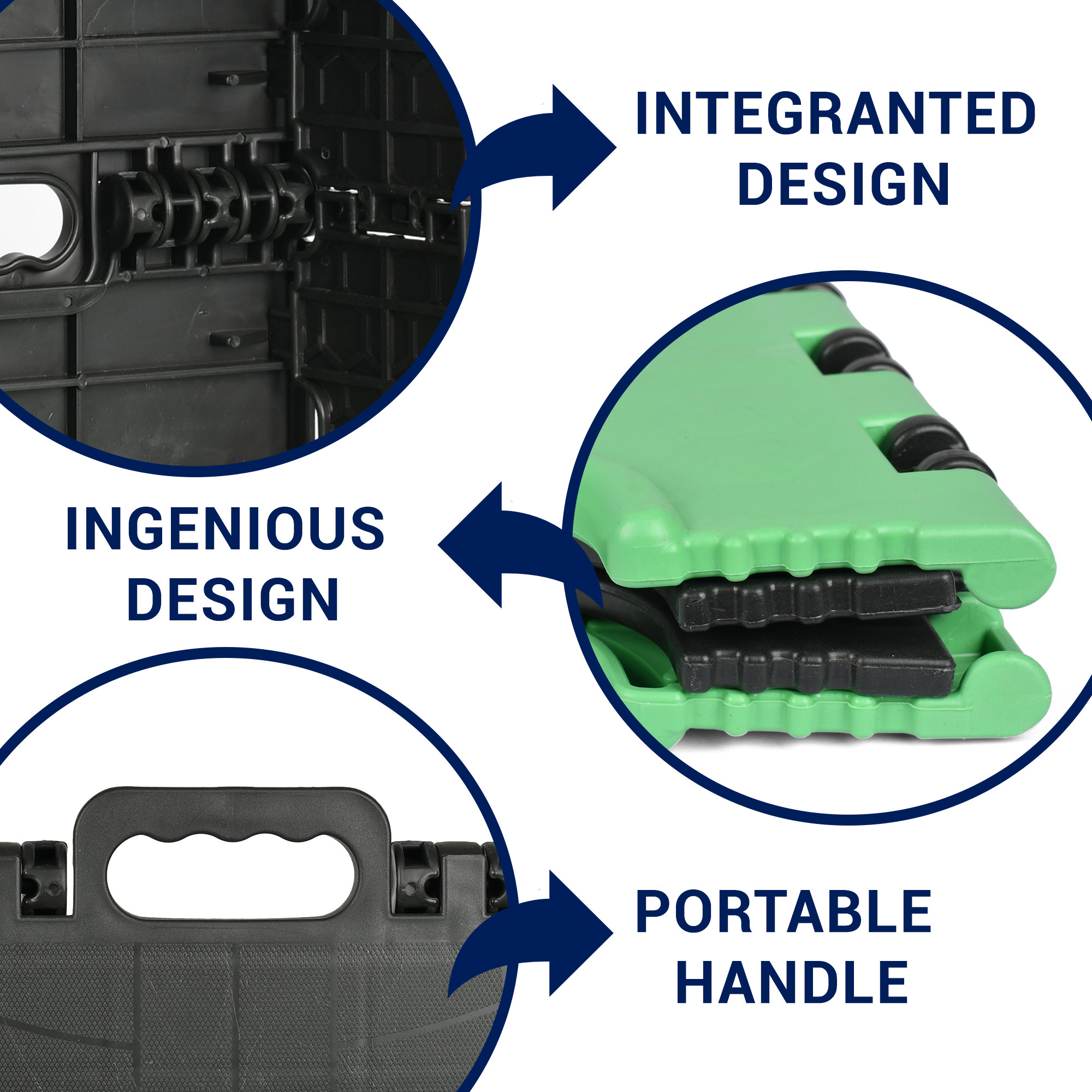 Kuber Industries Stool  Foldable Stool  Collapsible Camping Chair  Stool for Outdoor-Fishing-Hiking-Gardening-Travel  Portable Stool  Multipurpose Sitting Stool  Small  Green  Black