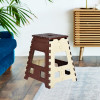 Stool | Foldable Stool | Collapsible Camping Chair | Stool for Outdoor-Fishing-Hiking-Gardening-Travel | Portable Stool | Multipurpose Sitting Stool | Large | Cream &amp; Brown