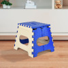 Stool | Foldable Stool | Collapsible Camping Chair | Stool for Outdoor-Fishing-Hiking-Gardening-Travel | Portable Stool | Multipurpose Sitting Stool | Small | Cream &amp; Blue