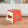 Stool | Foldable Stool | Collapsible Camping Chair | Stool for Outdoor-Fishing-Hiking-Gardening-Travel | Portable Stool | Multipurpose Sitting Stool | Small | Cream &amp; Red