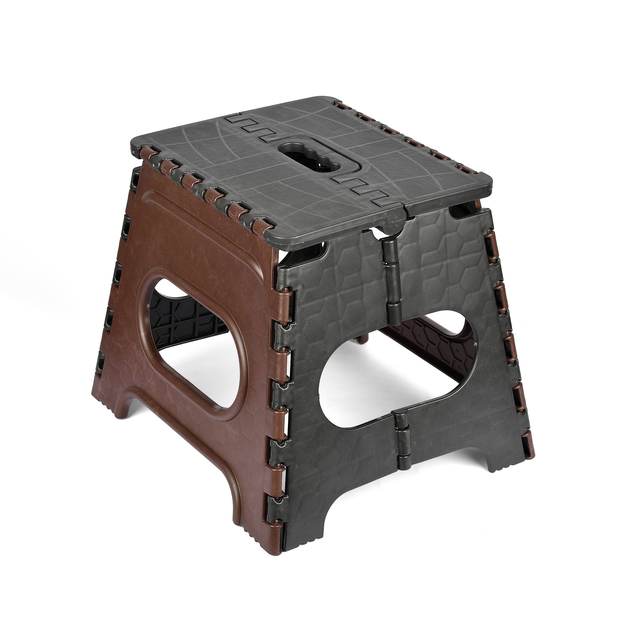 Kuber Industries Stool | Foldable Stool | Collapsible Camping Chair | Stool for Outdoor-Fishing-Hiking-Gardening-Travel | Portable Stool | Multipurpose Sitting Stool | Small | Brown & Black