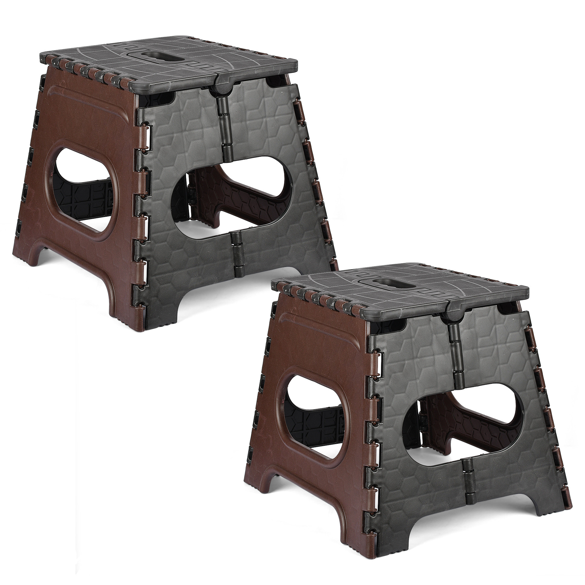 Kuber Industries Stool | Foldable Stool | Collapsible Camping Chair | Stool for Outdoor-Fishing-Hiking-Gardening-Travel | Portable Stool | Multipurpose Sitting Stool | Small | Brown & Black