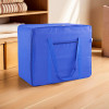 Storage Bag | Clothes Storage Bag | Rexine Underbed Storage Bag | Wardrobe Organizer for Blanket-Comforters | Foldable Attachi Bag with Handle | Large | Royal Blue