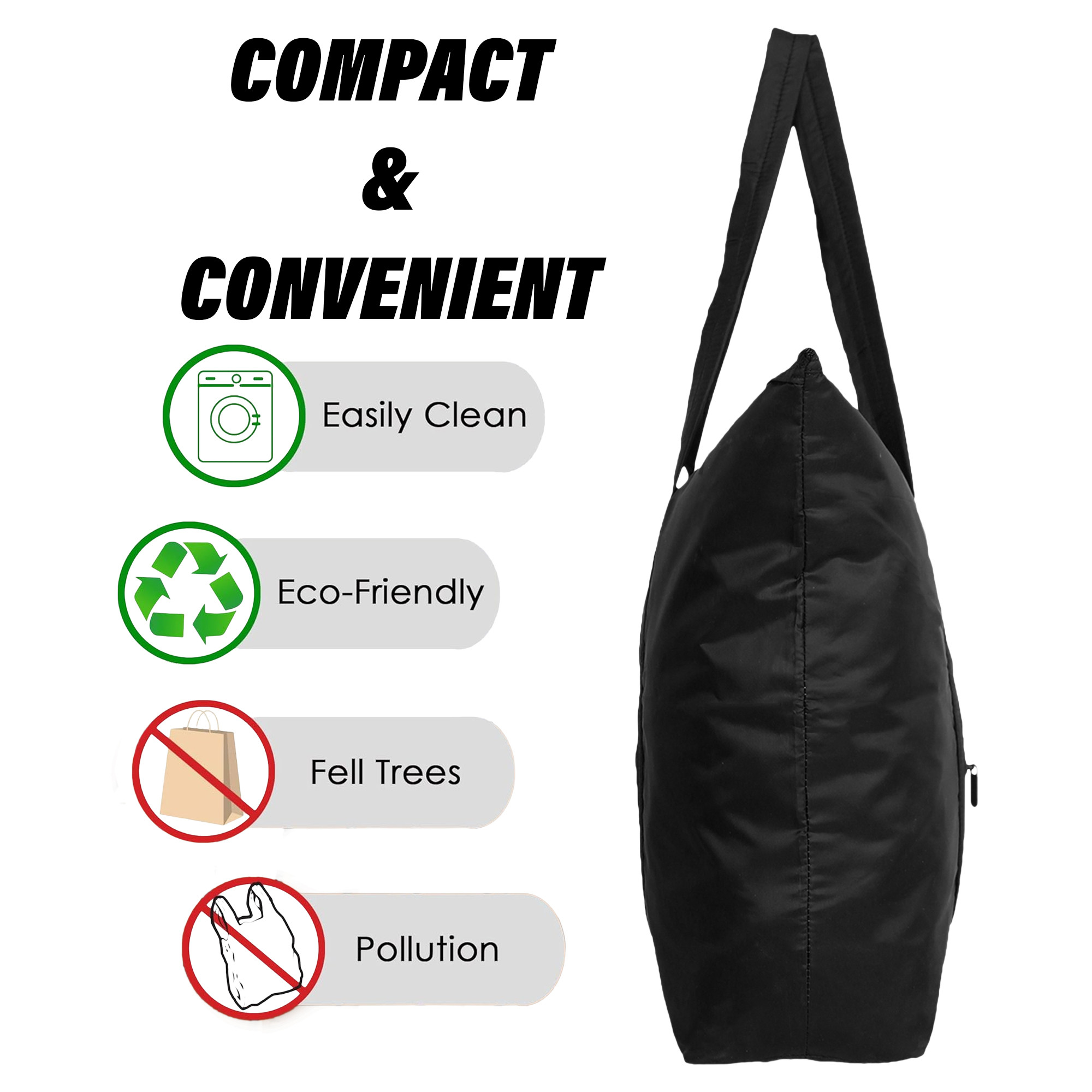 Kuber Industries Storage Bag | Clothes Storage Bag | Storage Bag with Handle | Parachute Shopping Bag | Grocery Hand Bag | Foldable Storage Bag | Front Pocket Storage Bag | Pack of 2 | Multi