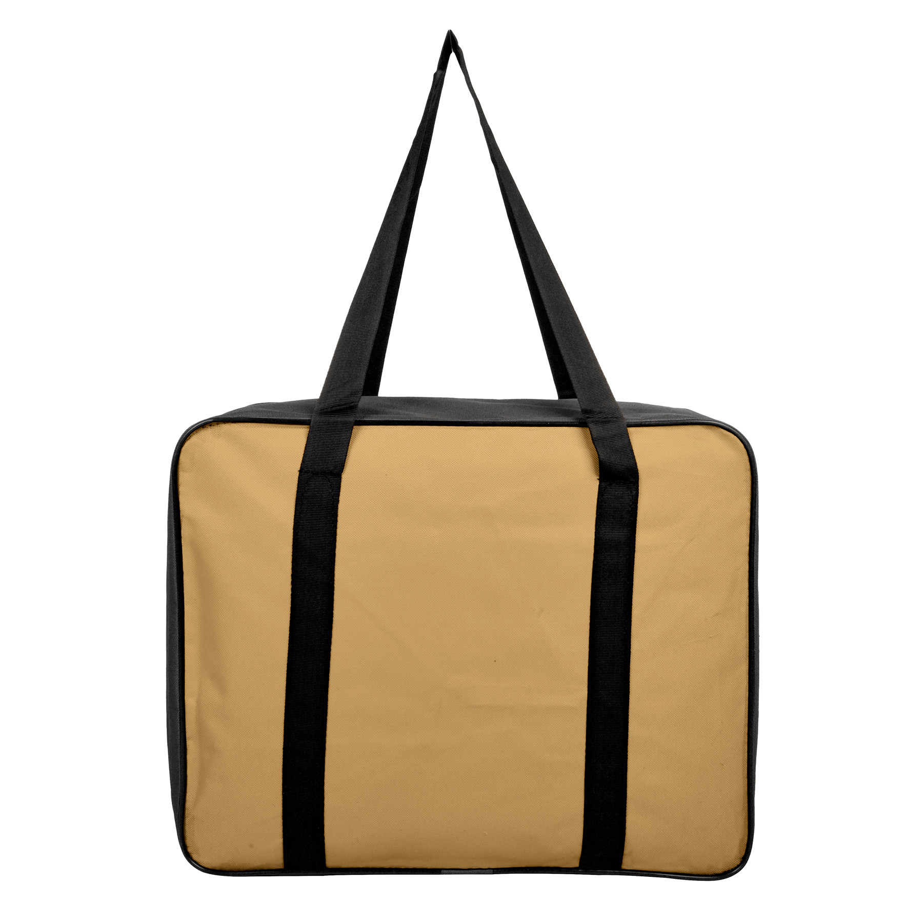 Kuber Industries Storage Bag | Clothes Storage Bag | Underbed Storage Bag | Zip Closure Storage Bag | Wardrobe Organiser with Handle | Net Attachi Bag | Large | Beige