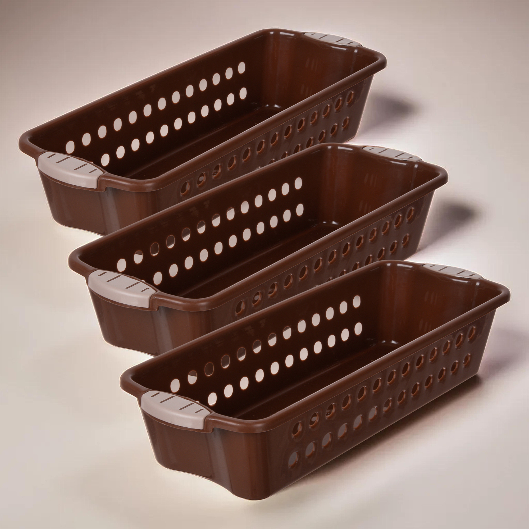 Kuber Industries Storage Basket | Storage Organizer for Kitchen-Refrigerator-Vegetables-Stationery | Multipurpose Cabinet Shelf Rack | Storage Box for Kitchen | JAWA-2 | Medium | Brown