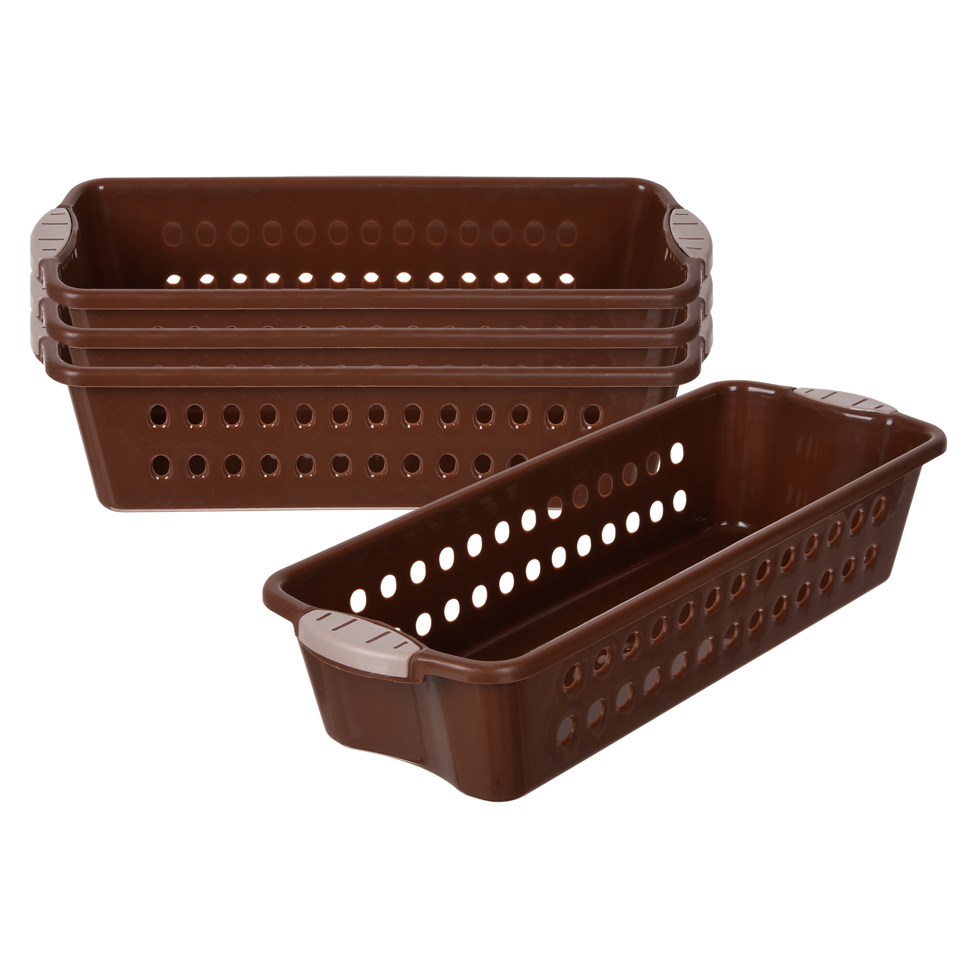 Kuber Industries Storage Basket | Storage Organizer for Kitchen-Refrigerator-Vegetables-Stationery | Multipurpose Cabinet Shelf Rack | Storage Box for Kitchen | JAWA-2 | Medium | Brown