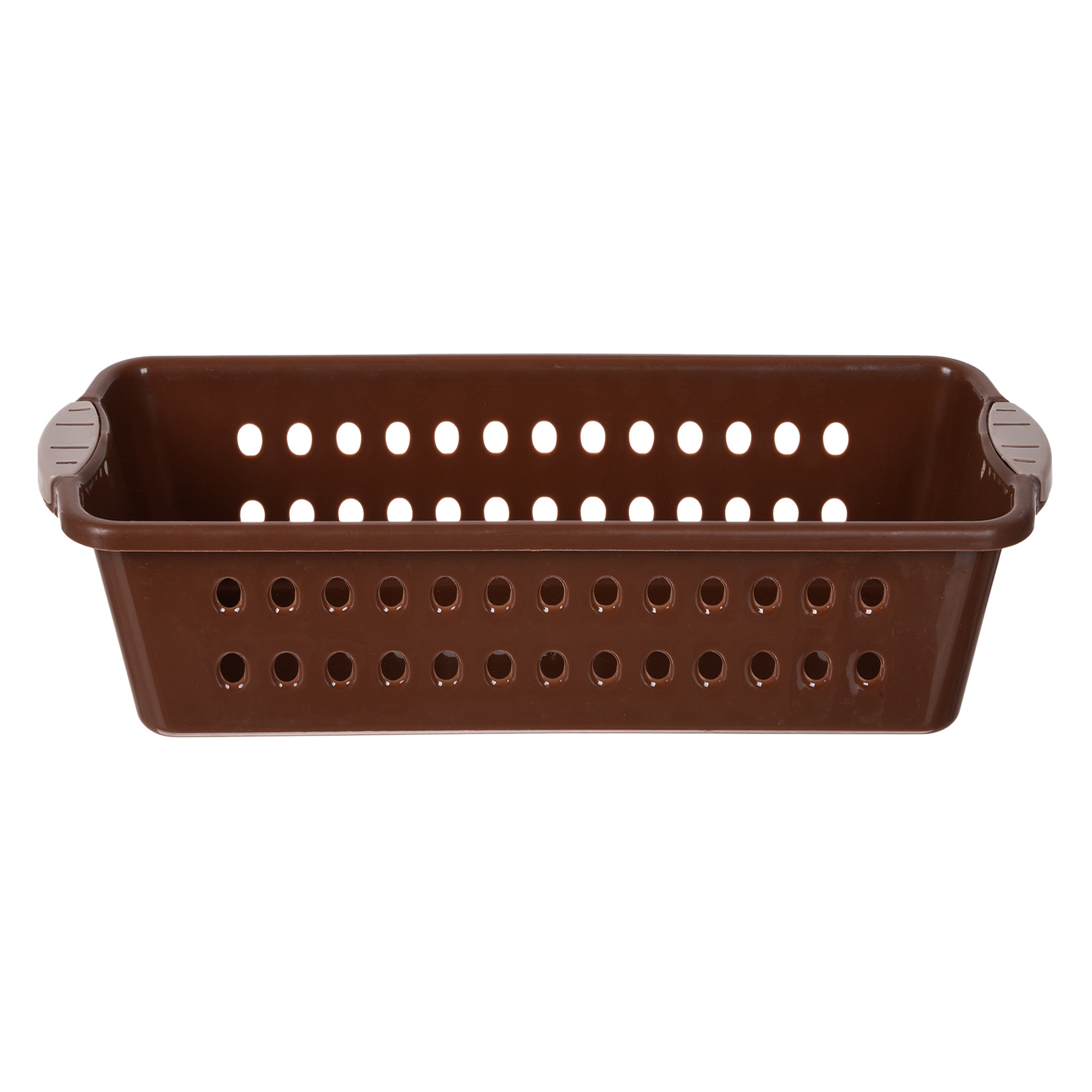 Kuber Industries Storage Basket | Storage Organizer for Refrigerator-Vegetables-Stationery | Multipurpose Cabinet Shelf Rack | Storage Box for Kitchen | JAWA-3 | Large | Peach & Brown