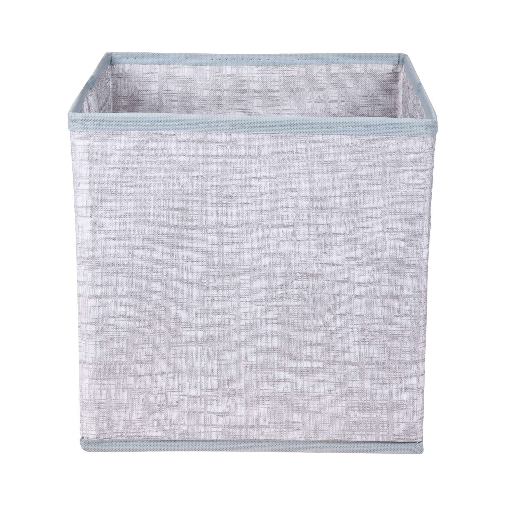 Kuber Industries Storage Box  12x12 Inch  Square Storage Box  Foldable Toys Bins  Storage Box for Clothes  Clothes Wardrobe Organizer  Closet Storage Basket  Jute Printed  Grey