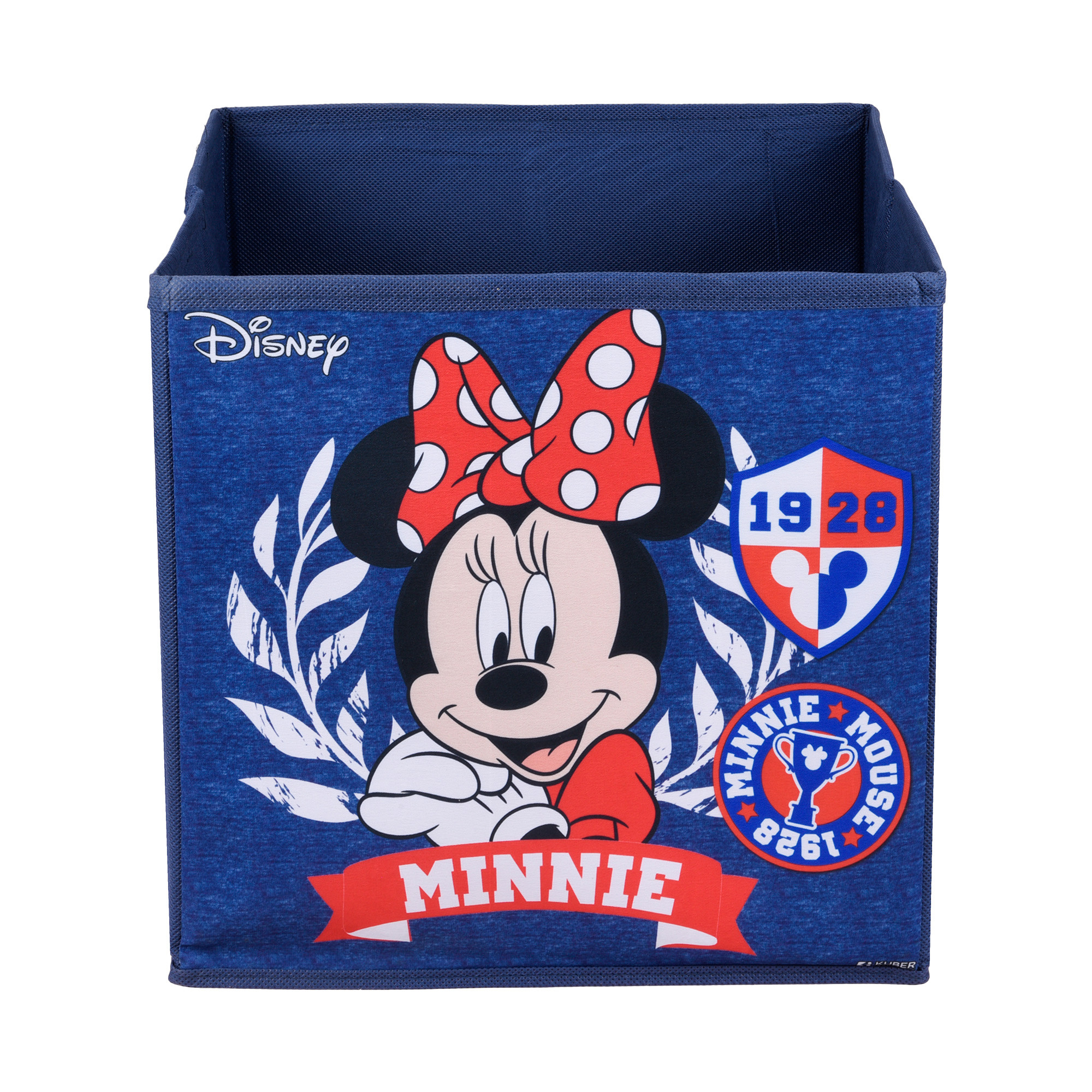 Kuber Industries Storage Box | Square Toy Storage Box | Wardrobe Organizer for Clothes-Books-Toys | Stationary Organizer | Drawer Organizer Box with Handle | Disney Minnie | Navy Blue