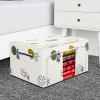 Kuber Industries Storage Box | Steel Frame Storage Box | Clothes Storage Box | Storage Box for Clothes | Blankets | Pineapple Print Living Box | Wardrobe Organizer | 66 Liter | Cream