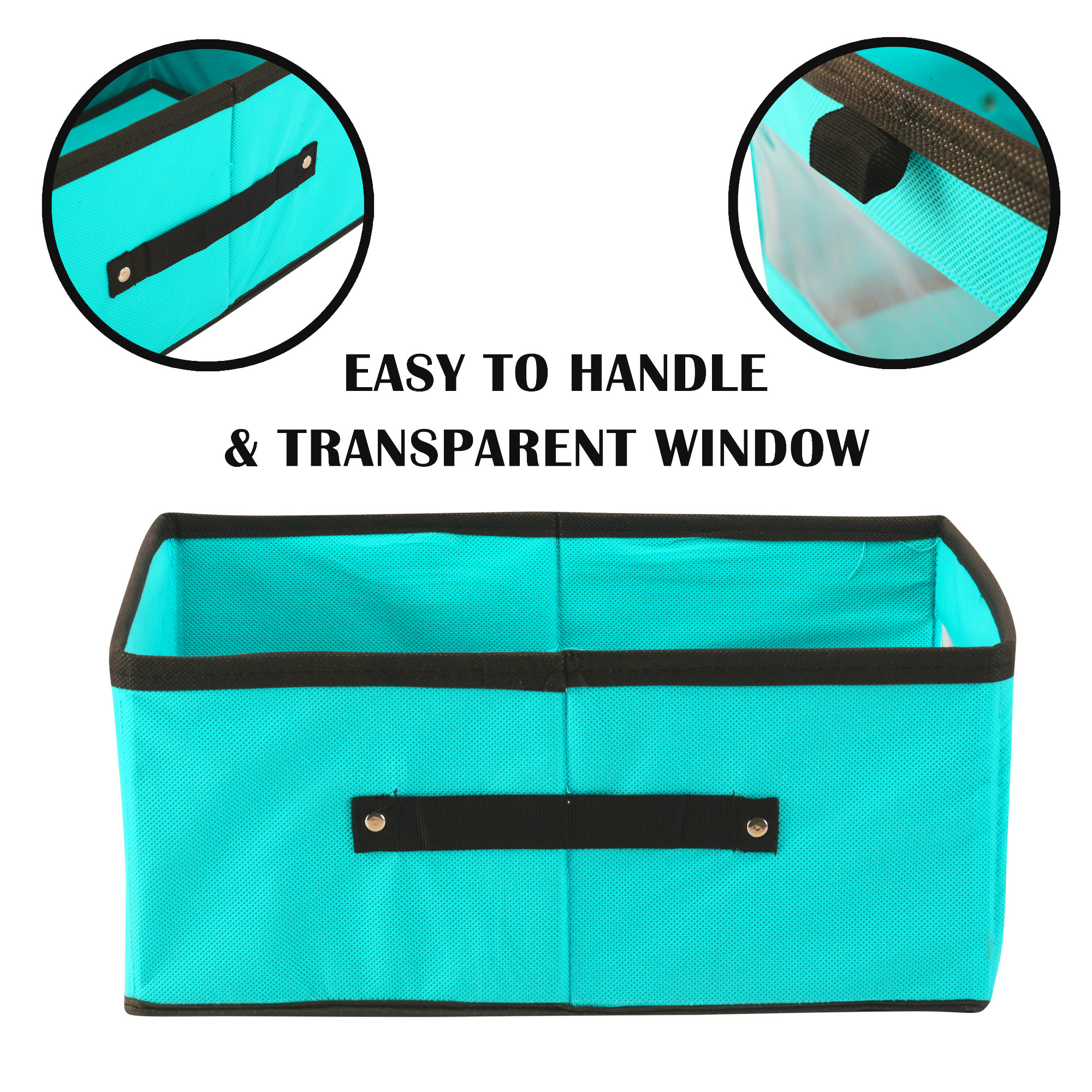 Kuber Industries Storage Box  Wardrobe Organizer  Foldable Storage Organizer with Transparent Window  Drawer Box  Closet Organizer for Saree Shirts Blankets  Books  Reliance Green